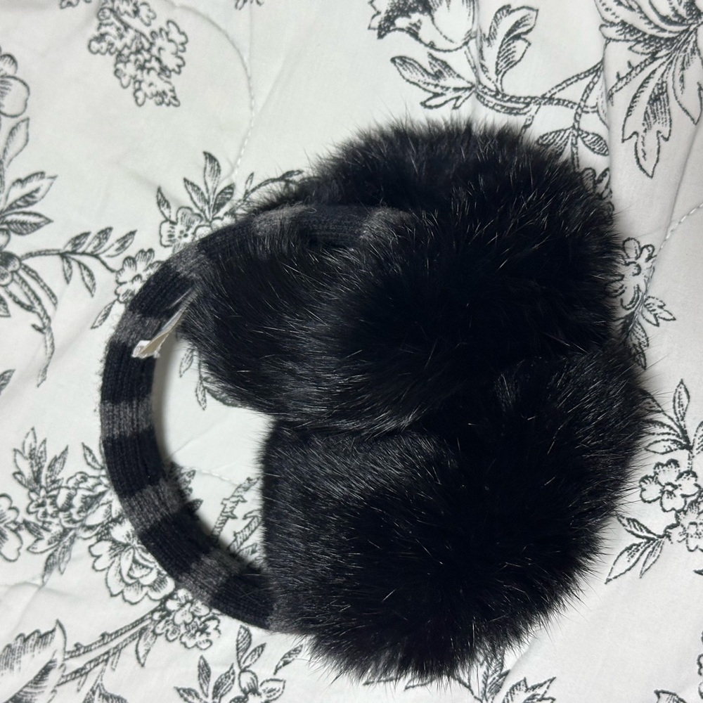Michael Kors Black Faux Fur Earmuffs